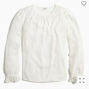J. Crew Factory Button-neck top with ruffles Item BD267